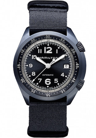 HAMILTON Mod.  KHAKI PILOT PIONEER AUTO ALU COLD BLUE - NATO