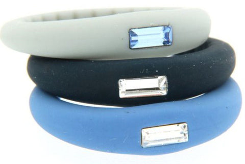 HIP HOP BIJOUX Mod. STEEL BLUE W. Swarovski Size  M