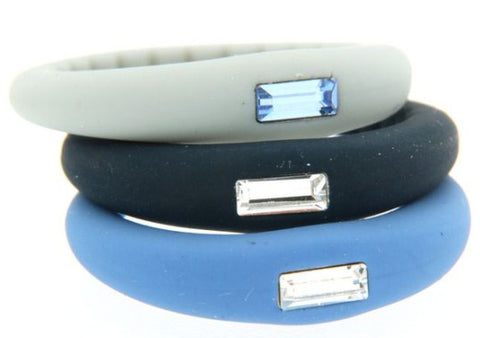 HIP HOP BIJOUX Mod. STEEL BLUE W. Swarovski Size L