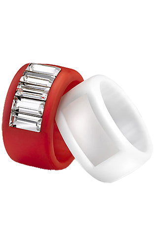 HIP HOP BIJOUX Mod. ROSSO & VANILLA Anello/Ring Size L