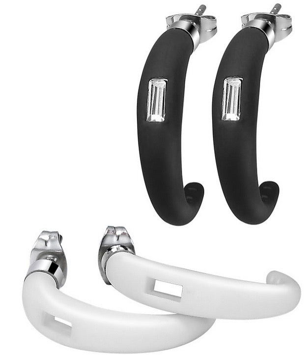 HIP HOP BIJOUX Mod. BLACK & WHITE Orecchini / Earrings