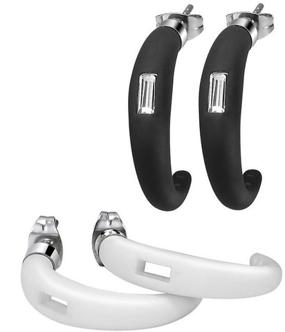 HIP HOP BIJOUX Mod. BLACK & WHITE Orecchini / Earrings
