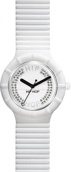HIP HOP - BIANCO QUADRANTE BIANCO  CON SWAROVSKY / WHITE SWAROVSKI DIAL