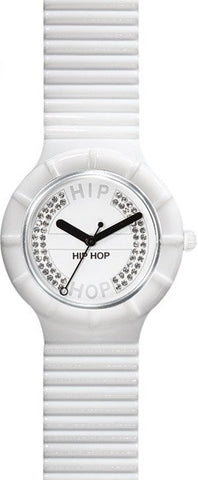 HIP HOP - BIANCO QUADRANTE BIANCO  CON SWAROVSKY / WHITE SWAROVSKI DIAL