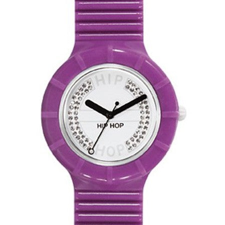 HIP HOP -  VIOLA  QUADRANTE BIANCO SWAROVSKI/SWAROVSKI WHITE DIAL