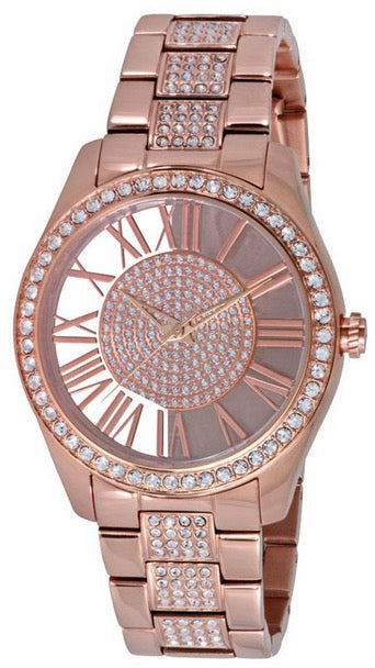 KENNETH COLE WATCH - TRANSPARENCY LADY IP ROSE GOLD WITH STONES BRACELET 3 ATM 38mm