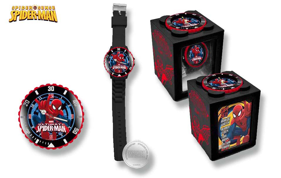 SPIDERMAN  WATCH + MAGNETIC ALARM CLOCK