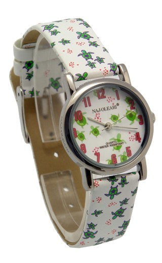NAJ-OLEARI OROLOGIO BIMBO / KID WATCH MOD. BIANCO TARTARUGHE/ WHITE TURTLES