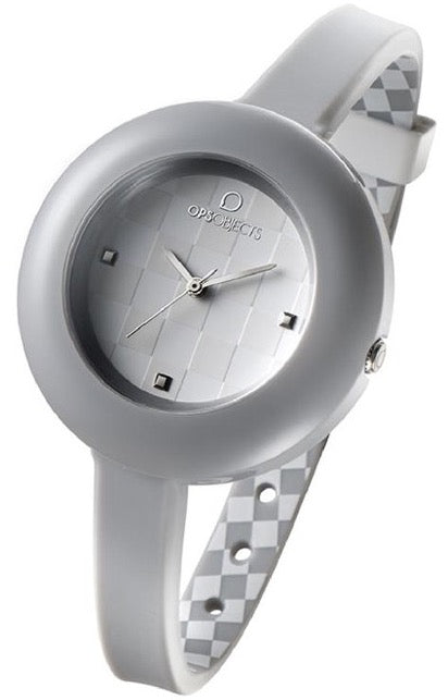 OPS! OROLOGIO IN SILICONE MOD. GRAY SCACCHI. QUARZO. JAPAN MOVEMENT