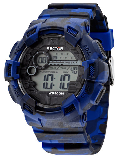 SECTOR Mod. EX-19.  Dual-Time. Timer. Callendar. 1/100 second chronograph. 10 ATM