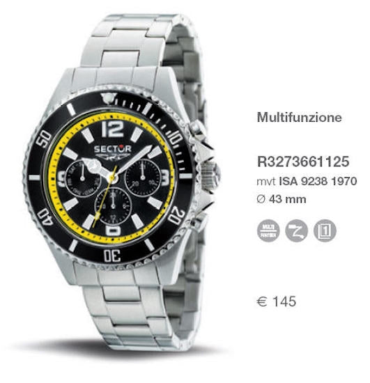 SECTOR Mod. 230 MARINE. 3H AND MULTIFUNCTION. 43MM. 10 ATM