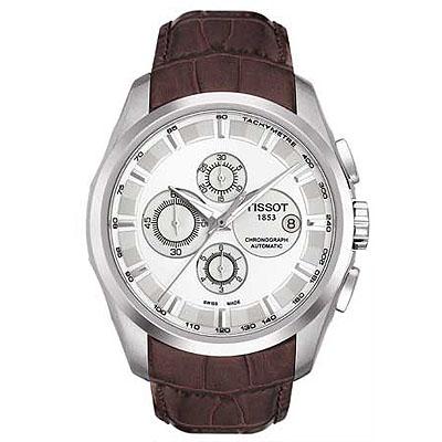 TISSOT - COUTURIER U CHR AUT.C.PELLE Q.SILVER IND