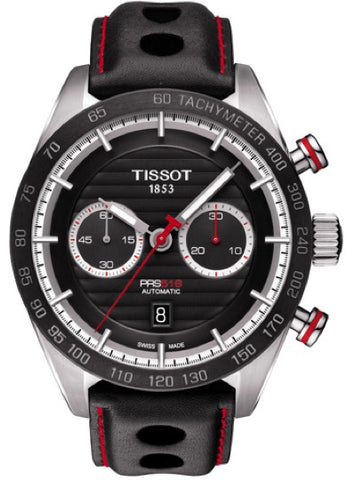 TISSOT - PRS 516 AUTOMATIC CHRONO 44.4 mm SS Case. Leather strap. WR 100mt
