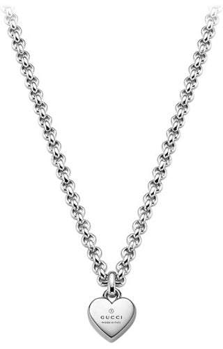 GUCCI JEWELS Mod. HEART Collana/Necklace ARGENTO/SILVER L.50 cm