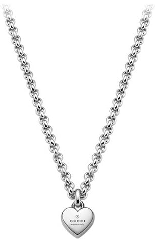 GUCCI JEWELS Mod. HEART Collana/Necklace ARGENTO/SILVER L.50 cm